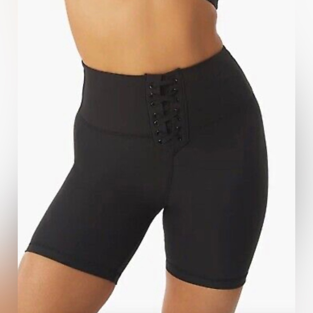 Weworewhat x Revolve Solid Lace-Up Biker Short Athletic Wear Black Size XS NWT